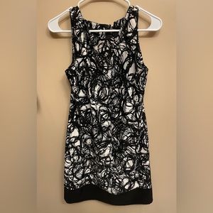 AB Studio Black and White Sleeveless Dress, size 12.